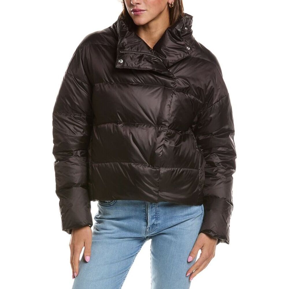 Theory Womens Offset Puffer Jacket, Black
